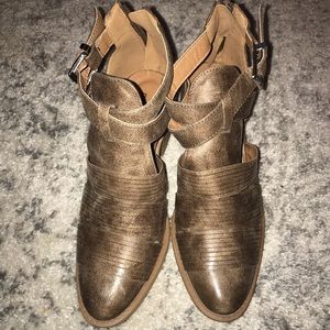 Brown Distressed Booties - Size 8 - Never worn!